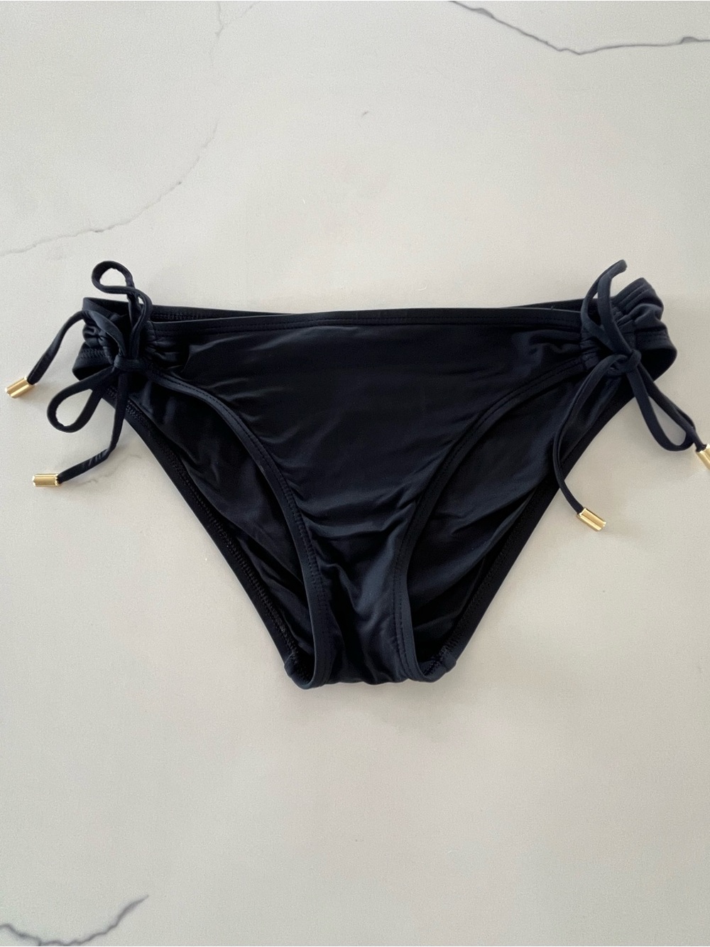 La Blanca Black Island Goddess Side Tie Hipster Bikini Bottoms Size 4 EUC - Picture 3 of 6